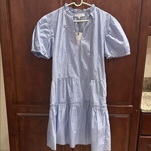 Pinstriped Light Blue 100% Cotton Dress